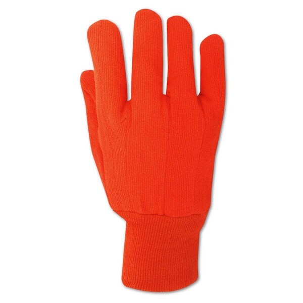 Magid MultiMaster Orange Double Palm Canvas Gloves w Knit Wrist, 12PK - 795JKWNL