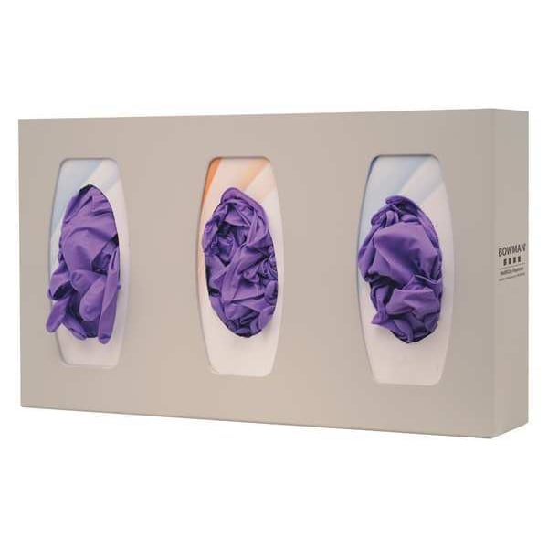 Bowman Dispensers Glove Box Dispenser, ABS Plastic, Holds (3) Boxes , Beige , 10-1/8 in H x 17-1/8 in W x 4-1/4 in D - GL300-0212