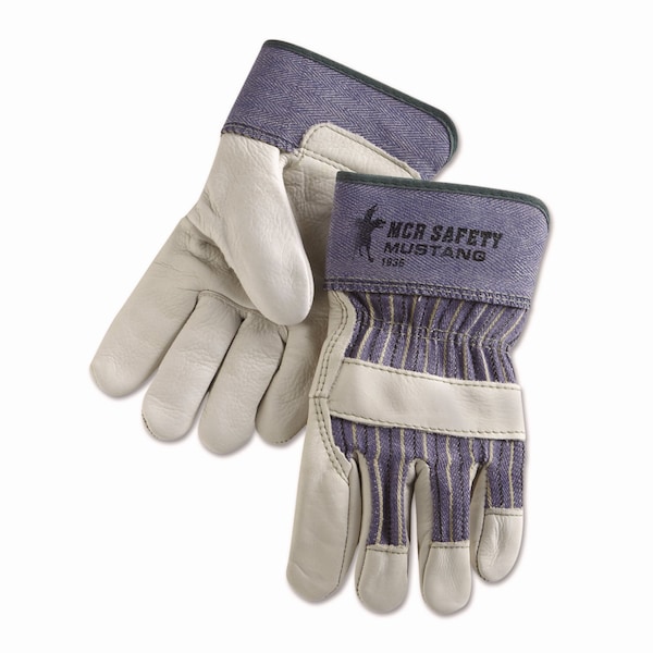Mcr Safety Mustang Leather Gloves, Grain, XL, PK12 - 127-1935XL
