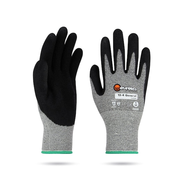 Eureka Safety Cut-Resistant Glove, Cut Level A6 , Latex , 9 1 PR - 13-4GLA-9
