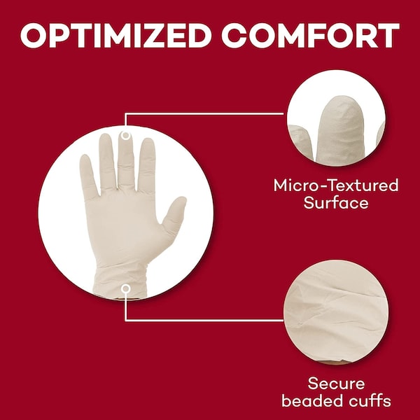 Dealmed Disposable Gloves, Latex, Powder-Free, 75, 300 PK, Beige - 787985