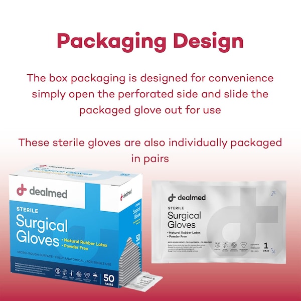 Dealmed Disposable Gloves, Latex, Powder-Free, 75, 300 PK, Beige - 787985
