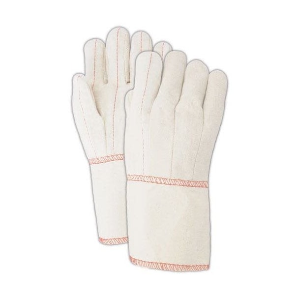 Magid Textile Gloves, Cotton, Gauntlet Cuff Natural, Men's (Fits Large), 12 PK - 97GT