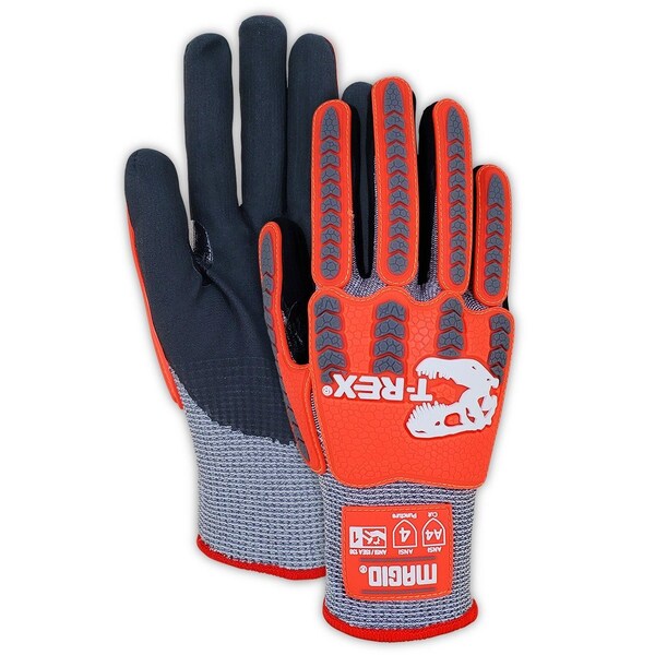 Magid Coated Gloves, Foam Nitrile, 4 Abrasion Level, Salt & Pepper, , L 1 PR - TRX443L