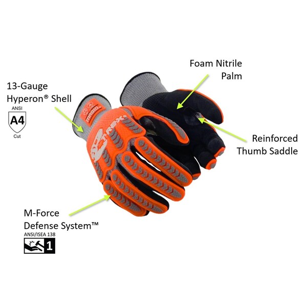 Magid Coated Gloves, Foam Nitrile, 4 Abrasion Level, Salt & Pepper, , L 1 PR - TRX443L