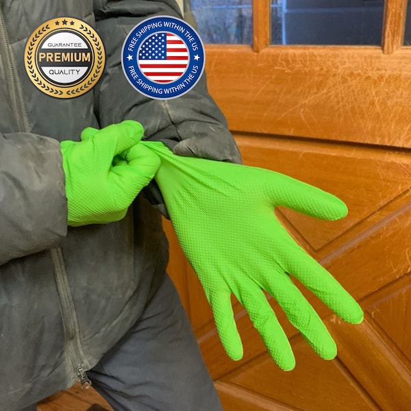 Glades Disposable Gloves, 8 mil Palm, Nitrile, Powder-Free, XL, 500 PK, Green - HM2021889004-GN-XL