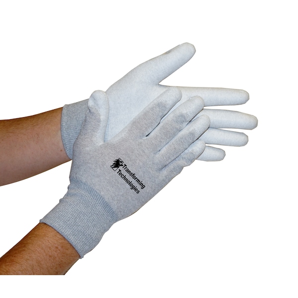 Transforming Technologies ESD Inspection Gloves, Palm Coated, Medium - GL4503P