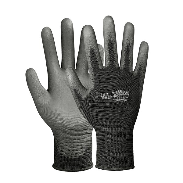 Wecare Safety Work Gloves PU Coated, Superior Grip Extra Large, 3-Pair, Black, 3PK - WMN100207