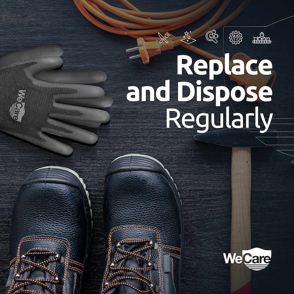 Wecare Safety Work Gloves PU Coated, Superior Grip Extra Large, 3-Pair, Black, 3PK - WMN100207