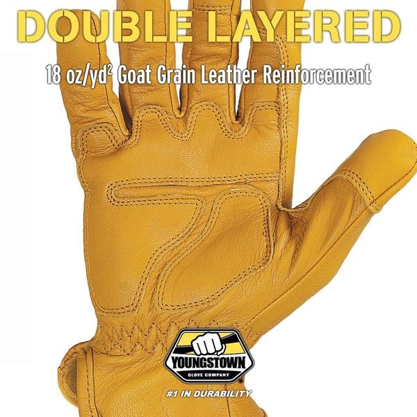 Youngstown Glove Co Arc Flash Gloves, Goat Grain Leather, Shirred Slip-On Cuff Tan, L ( 9 ), 1 PR - 12-3265-60-L