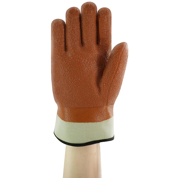 Ansell Cold Protection Gloves, PVC Palm, Foam Lining, Tan, L - 23-173