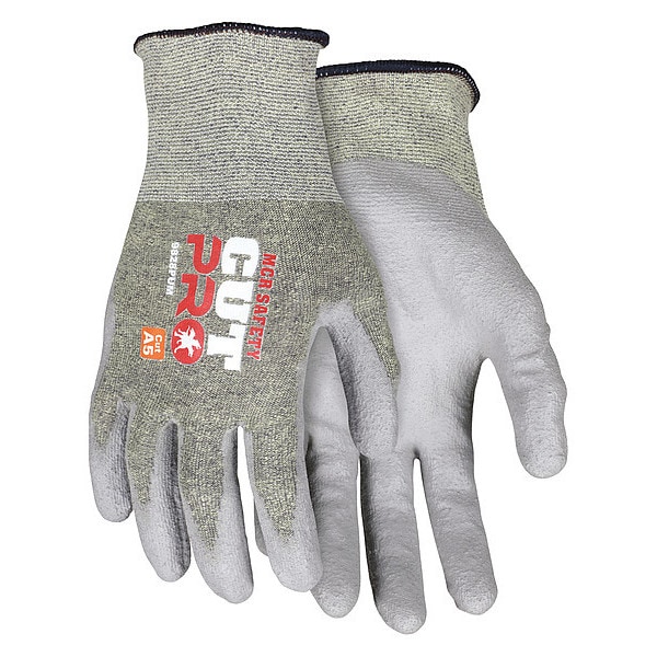 Mcr Safety Cut-Resistant Gloves, Cut Level A5 , Dipped , Polyurethane , Smooth , L 12 PK - 9828PUL