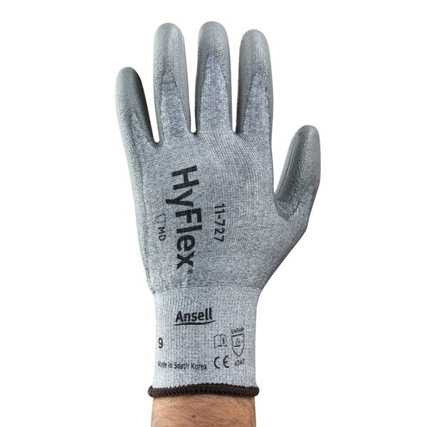 Ansell Cut-Resistant Coated Gloves, Cut Level A2 , Dipped , Polyurethane , Sandy , L 1 PR - 11-727
