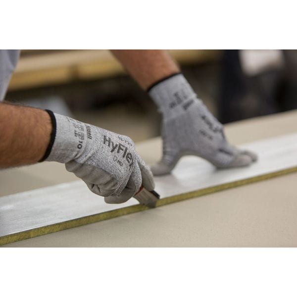 Ansell Cut-Resistant Coated Gloves, Cut Level A2 , Dipped , Polyurethane , Sandy , L 1 PR - 11-727