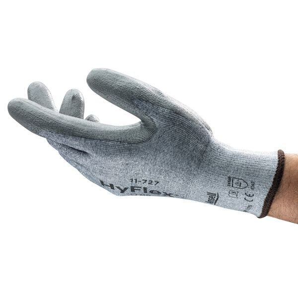Ansell Cut-Resistant Coated Gloves, Cut Level A2 , Dipped , Polyurethane , Sandy , L 1 PR - 11-727
