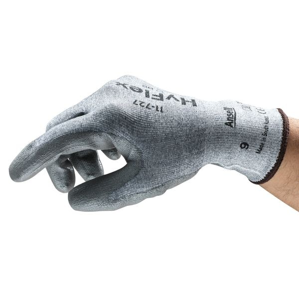 Ansell Cut-Resistant Coated Gloves, Cut Level A2 , Dipped , Polyurethane , Sandy , L 1 PR - 11-727