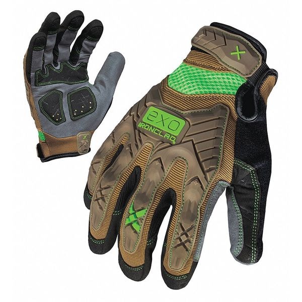 Ironclad Performance Wear Impact Mechanics Glove, Brown/Gray, L, PR - EXO2-PIG-04-L