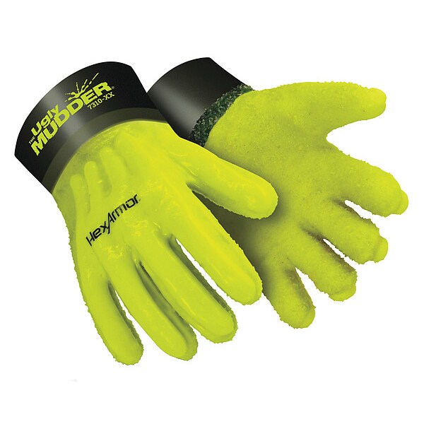 Hexarmor Mudder(R) Chemical Resistant Gloves, PVC/Nitrile, 13 in L, 2.44 mil, Black/Hi-Vis Yellow, L, 1 PR - 7310-L (9)