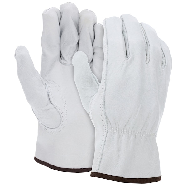Mcr Safety Gloves, Grain Buffalo driver Keystne Thmb, hem, XXL, 12PK - 3313XXL