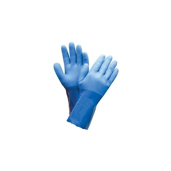 Honeywell North Chemical Resistant Gloves, PVC, 12 in L, 35 mil, Blue, XL, 1 PR - 660-XL