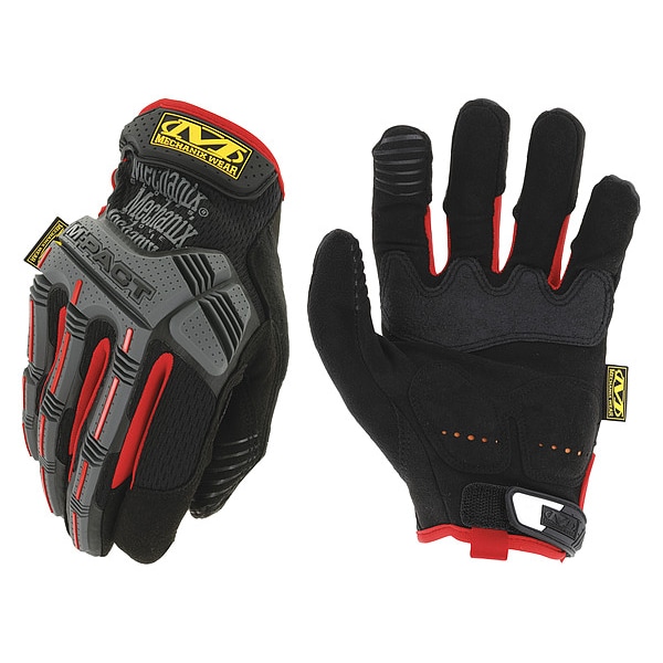 Mechanix Wear M-Pact(R) Mechanics Gloves, Armortex(R) Palm, TPR Back, 8, Black/Red - MPT-52-008
