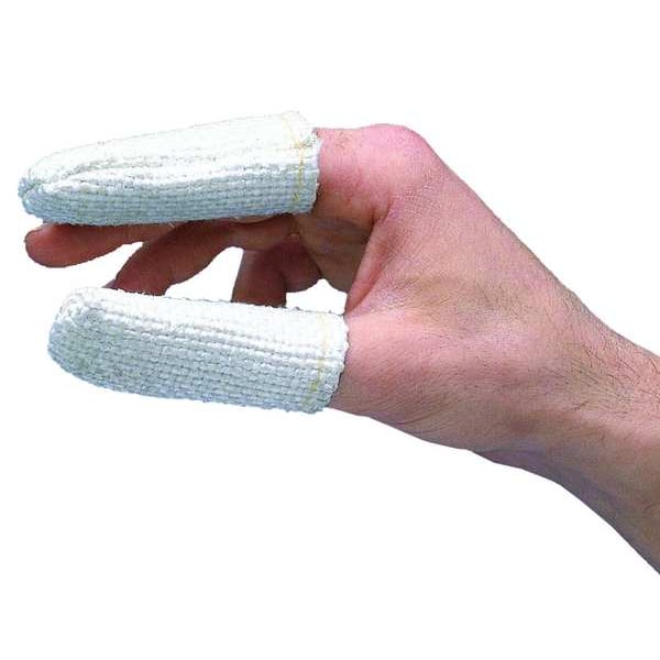 Zetex Heat Resistant Finger Cots, Fiberglass, White, Universal, 12 PK - 2100004