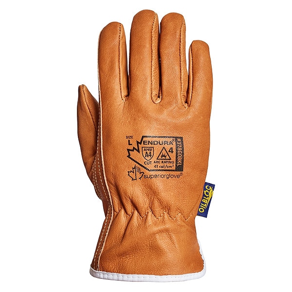 Superior Glove Multipurpose Leather Glove, L, Tan, PR - 378GOBKL-L
