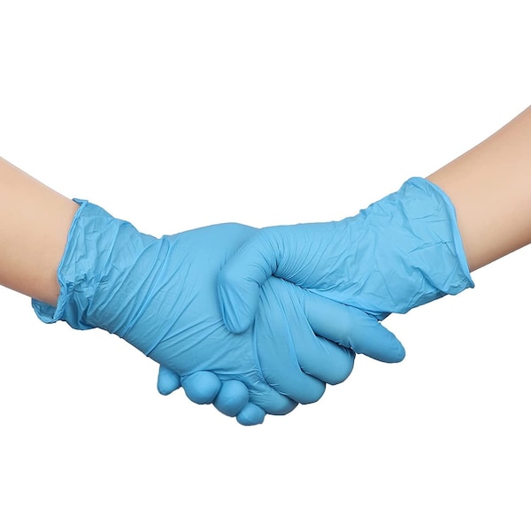 Zoro Select Disposable Gloves, Vinyl/Nitrile Blend, Powder-Free, Latex-Free, 4 mil, Blue, M, 10 boxes of 100 - SYNMAXMC