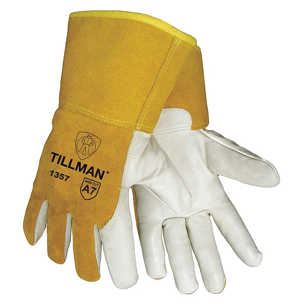 Tillman 1357 Gloves, Straight Cuff, Wing Thumb, Premium Cowhide, L, 1 PR - 1357L