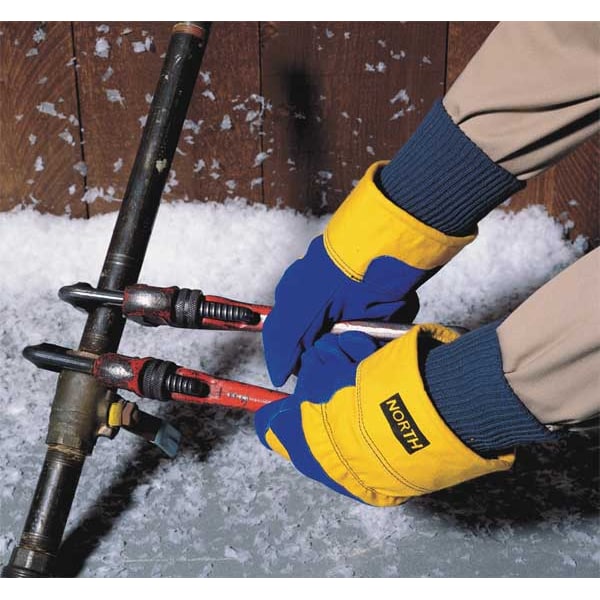 Honeywell Cold Protection Gloves, Cowhide Leather Palm, Thinsulate Lining, Blue, L - 70/6465NK