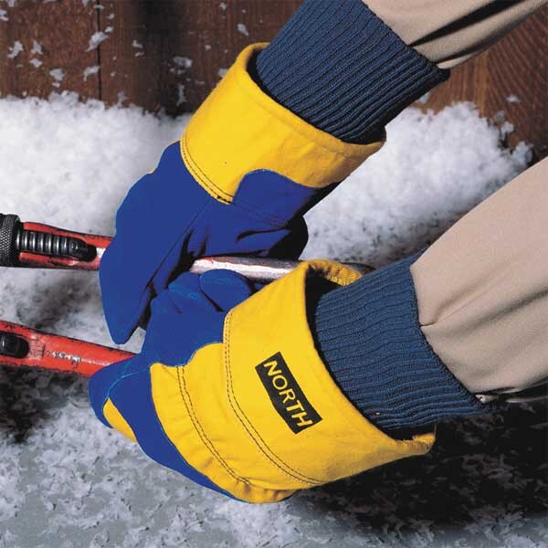 Honeywell Cold Protection Gloves, Cowhide Leather Palm, Thinsulate Lining, Blue, L - 70/6465NK