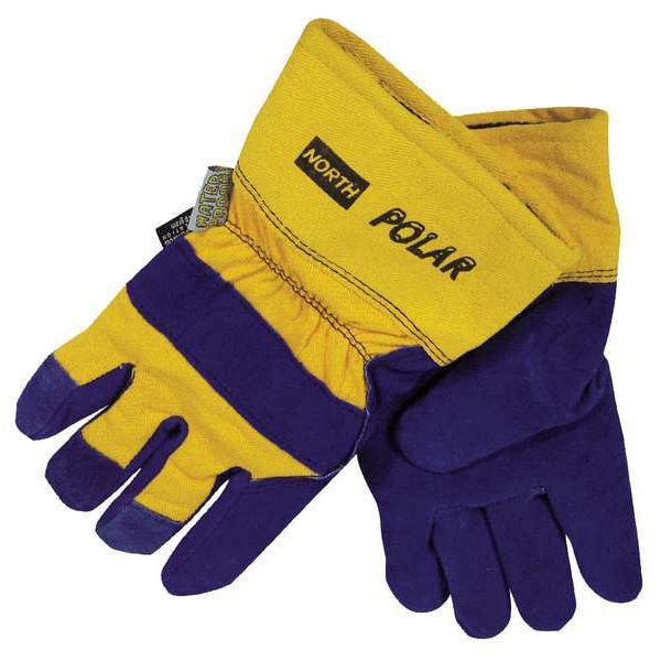 Honeywell Cold Protection Gloves, Cowhide Leather Palm, Thinsulate Lining, Blue, L - 70/6465NK