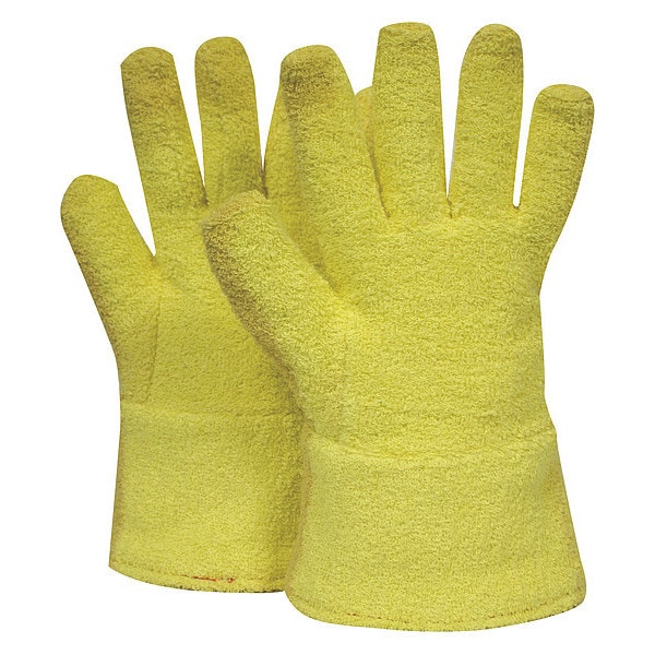 National Safety Apparel Heat Resistant Gloves, Terry Cloth/Kevlar(R), 500 Degrees F Max Temp., Yellow, One Size Fits Most - G46KTNL00213