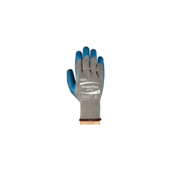 Ansell Latex Coated Gloves, Natural Latex Rubber, 4 Abrasion Level, 9 12 PK - 206402