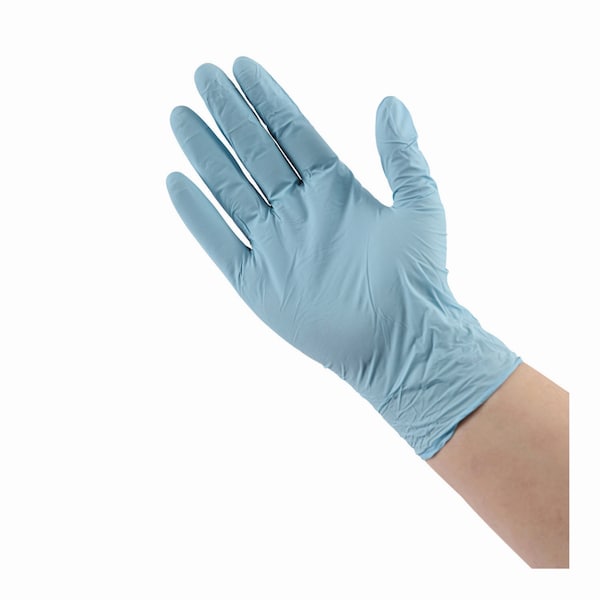 Boardwalk Disposable Gloves, 5 mil Palm, Nitrile, Powder-Free, L, 100 PK, Blue - 382LBXA