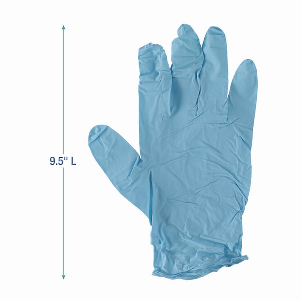 Boardwalk Disposable Gloves, 5 mil Palm, Nitrile, Powder-Free, L, 100 PK, Blue - 382LBXA