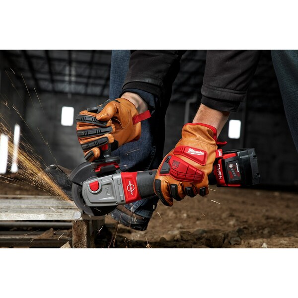 Milwaukee Tool Impact Cut Level 3, Goatskin Leather Glov, Goatskin, Shirred Slip-On Cuff, Keystone Thumb, 2XL - 48-22-8774