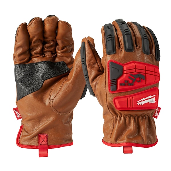 Milwaukee Tool Impact Cut Level 3, Goatskin Leather Glov, Goatskin, Shirred Slip-On Cuff, Keystone Thumb, 2XL - 48-22-8774