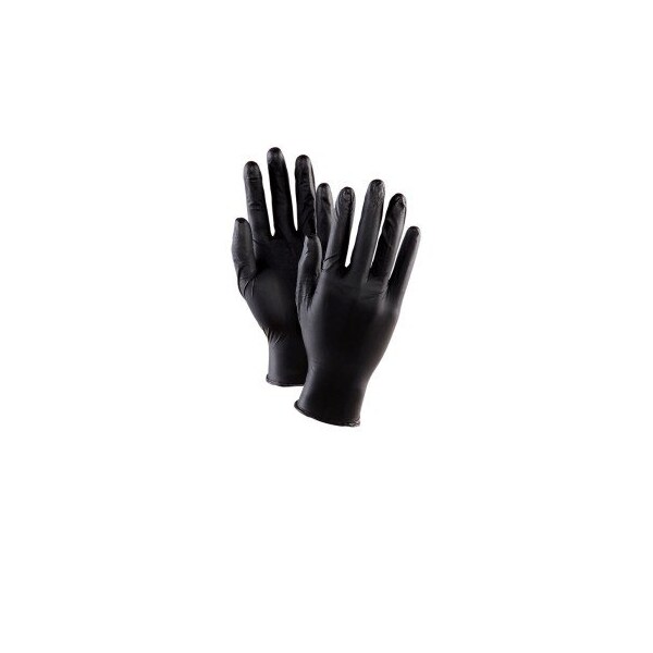 Showa Disposable Gloves, 4 mil Palm, Nitrile, Powder-Free, XL, 50 PK, Black - GLV109-XL