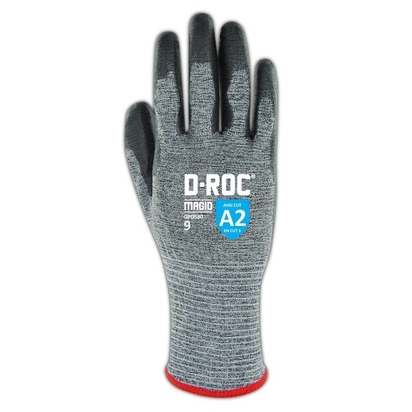 Magid Coated Gloves, Polyurethane, 4 Abrasion Level, Salt & Pepper, 1 PR - GPD580-10