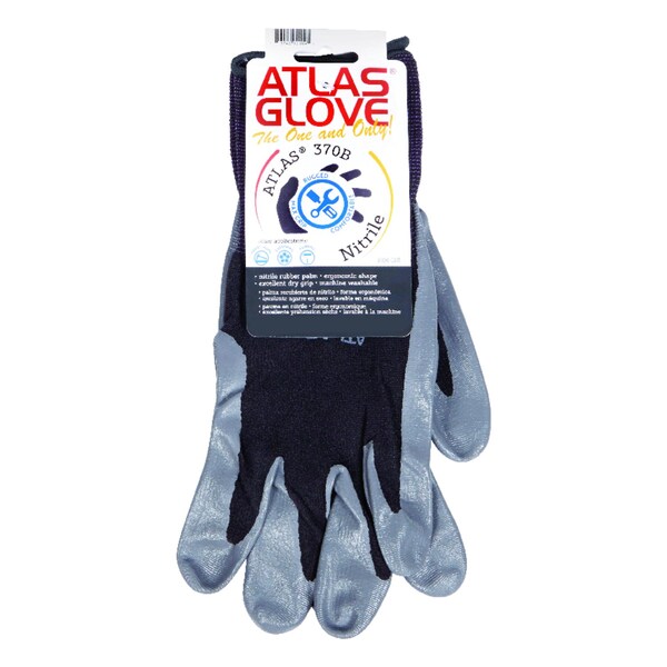 Showa Atlas Atlas Unisex Indoor/Outdoor Dipped Gloves Black/Gray L 1 pair - 370BL-08.RT
