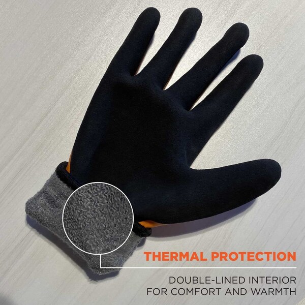 Ergodyne Cut-Resistant Coated Winter Work Gloves, Cut Level A5 , Nitrile , Sandy Nitrile , XL 1 PR - 7551