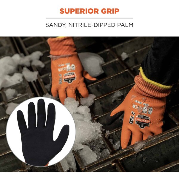 Ergodyne Cut-Resistant Coated Winter Work Gloves, Cut Level A5 , Nitrile , Sandy Nitrile , XL 1 PR - 7551
