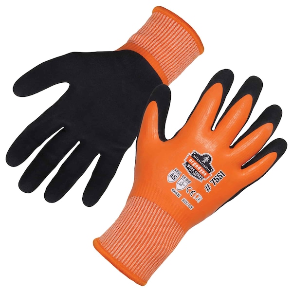 Ergodyne Cut-Resistant Coated Winter Work Gloves, Cut Level A5 , Nitrile , Sandy Nitrile , XL 1 PR - 7551
