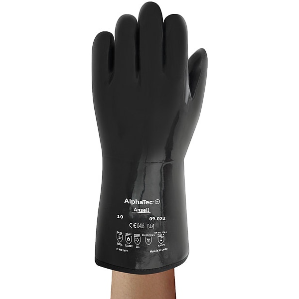 Ansell Chemical Resistant Glove, 14" L, Sz 10, PR - 09-022