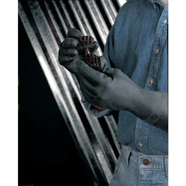 Mcr Safety 5435 Chemical Resistant Gloves, Neoprene, 12 in L, 30 mil, Black, L, 12 PK - 5435L