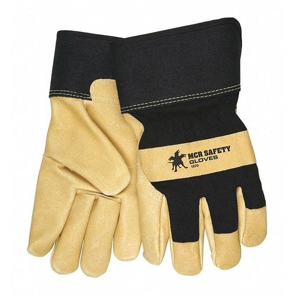 Mcr Safety Cold Protection Gloves, Grain Pigskin Leather Palm, Safety Cuff, Beige, 12 PK - 1970XL