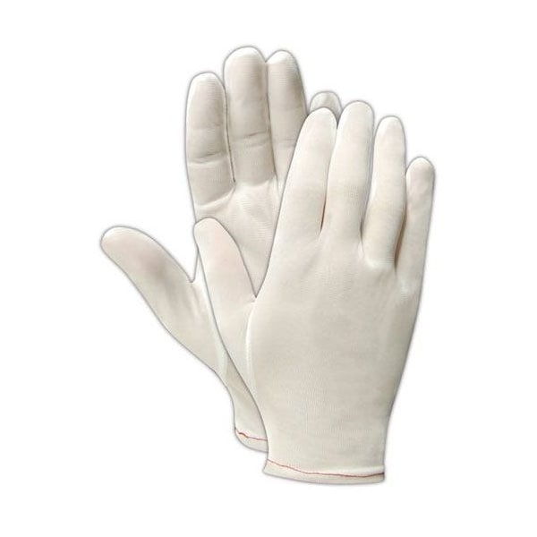 Magid Cleanroom Gloves, Nylon, 10in L, White, L, 12 PK - 7402L