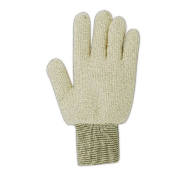 Magid Machine Knit Gloves, Knit Wrist, Natural, 12 PK - PT930R