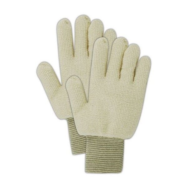 Magid Machine Knit Gloves, Knit Wrist, Natural, 12 PK - PT930R